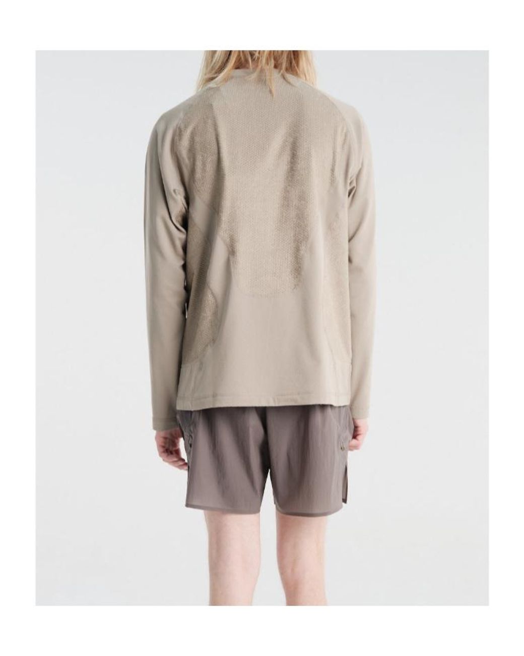 Satisfy Natural Mesh Panel Long Sleeve T-Shirt for men