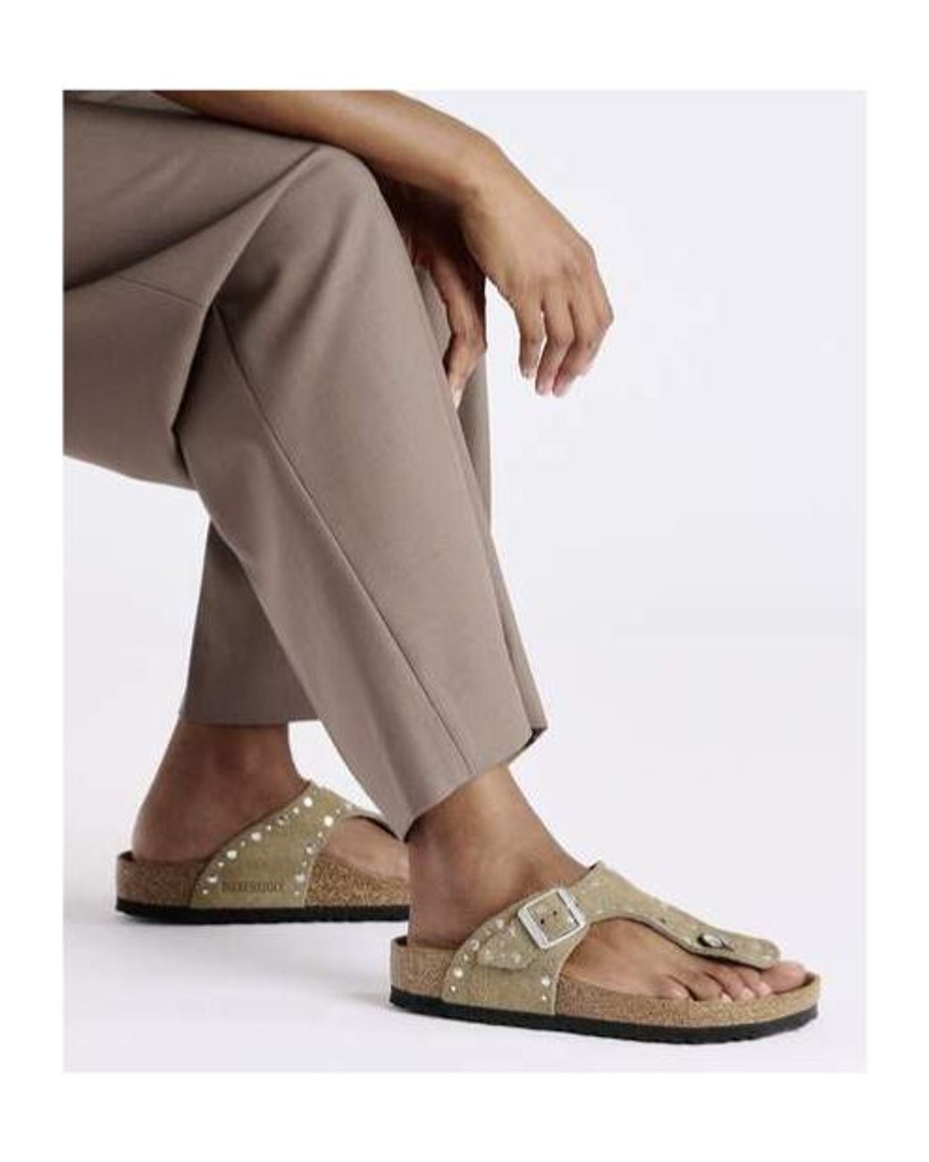 Birkenstock Brown Gizeh Rivet Studded Sandals