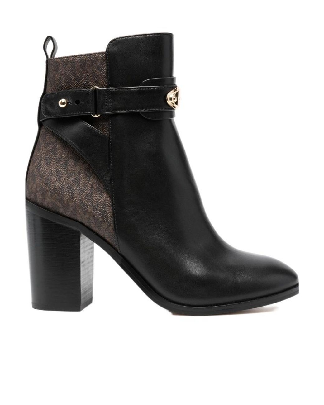Michael Kors Black Michael Darcy Monogram Almond Toe Boots