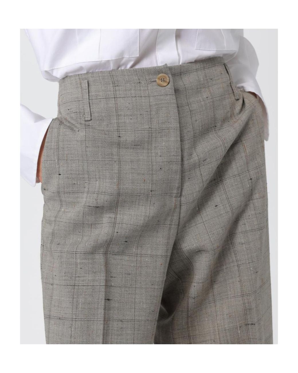 Semicouture Gray High-Waisted Casual Pants