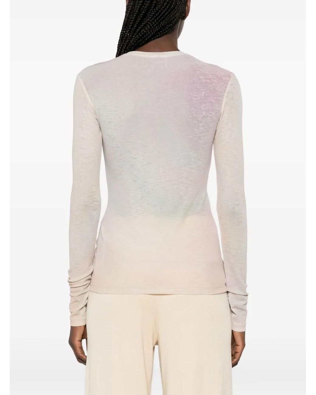 Nanushka White Long Sleeve Crewneck Top