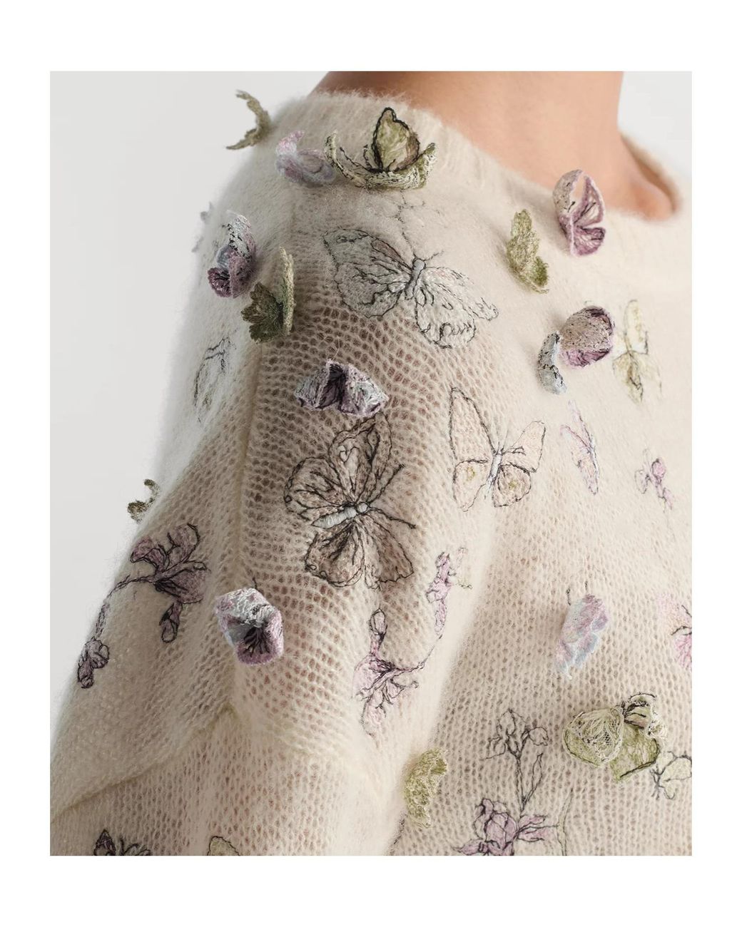 Dior White Embroidered Sweater