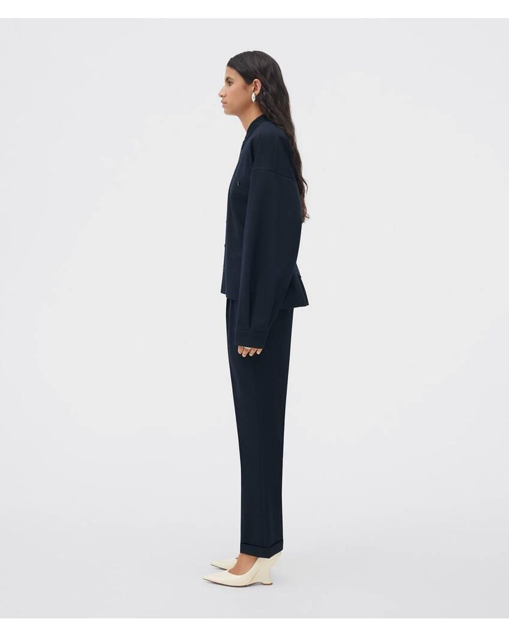 Bottega Veneta Blue Wool-Blend Shirt