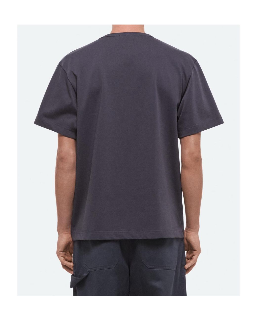 Helmut Lang Blue Crumpled Logo Tee for men