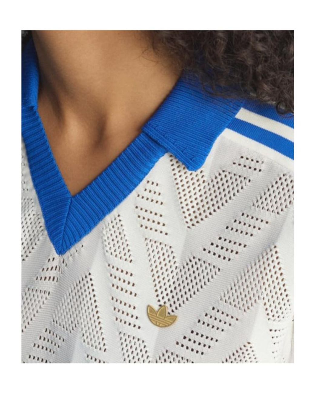 Adidas Originals Blue Short-Sleeve Polo T-Shirt