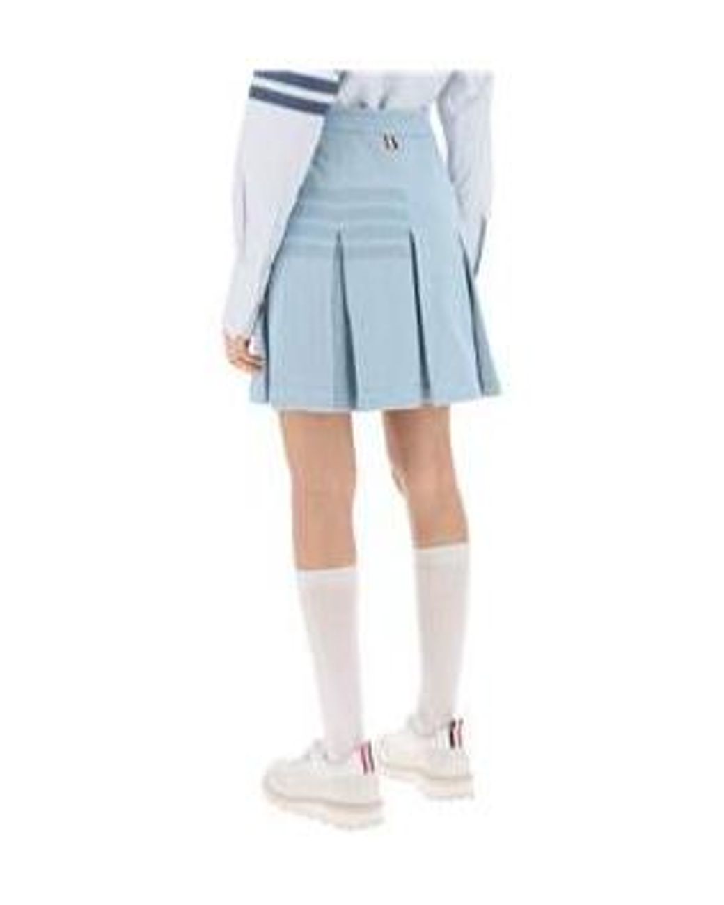 Thom Browne Blue Drawstring Pleated Skirt