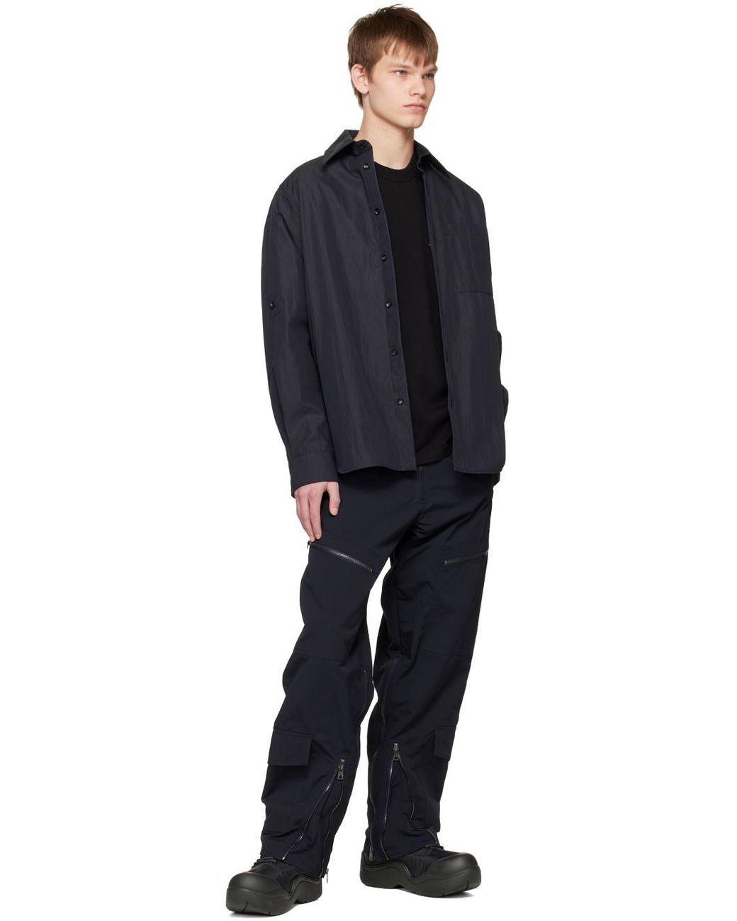 Bottega Veneta Blue Long Sleeved Buttoned Shirt for men