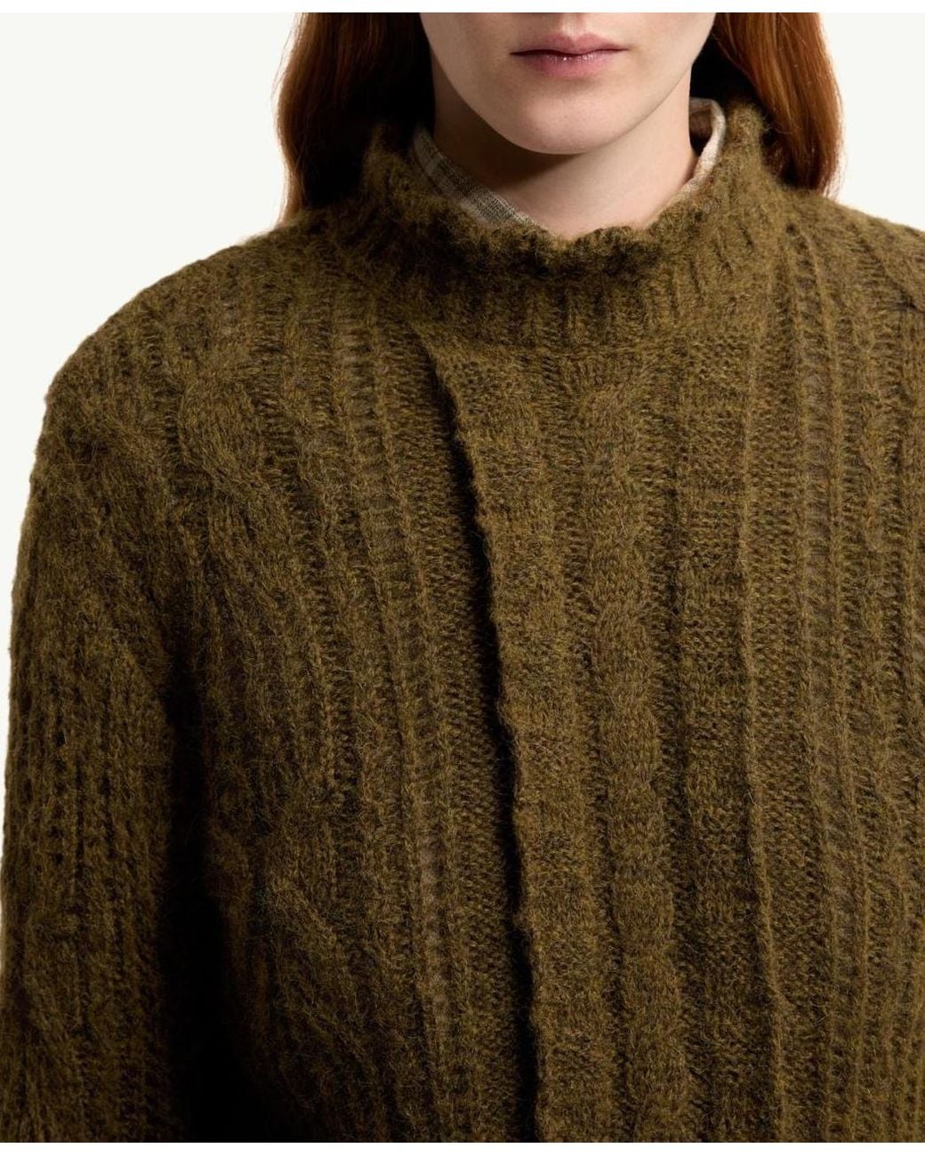 Moncler Green Alpaca Blend Openwork Jumper