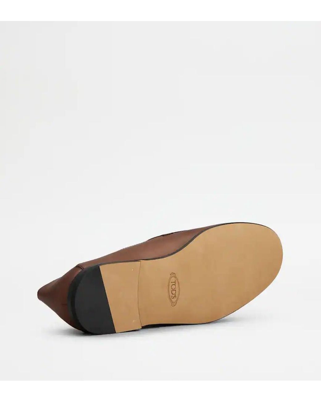 Tod's Brown Mocassin Sabot En Cuir