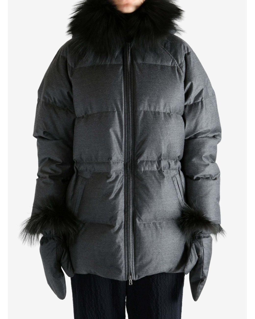 Yves Salomon Black Elegant Puffer Jacket