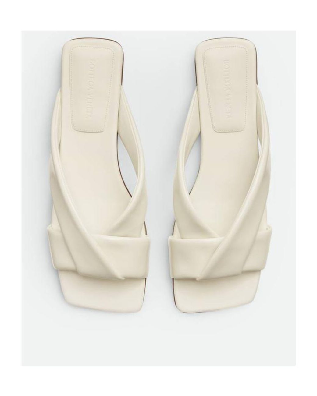 Bottega Veneta White Riva Flat Sandals