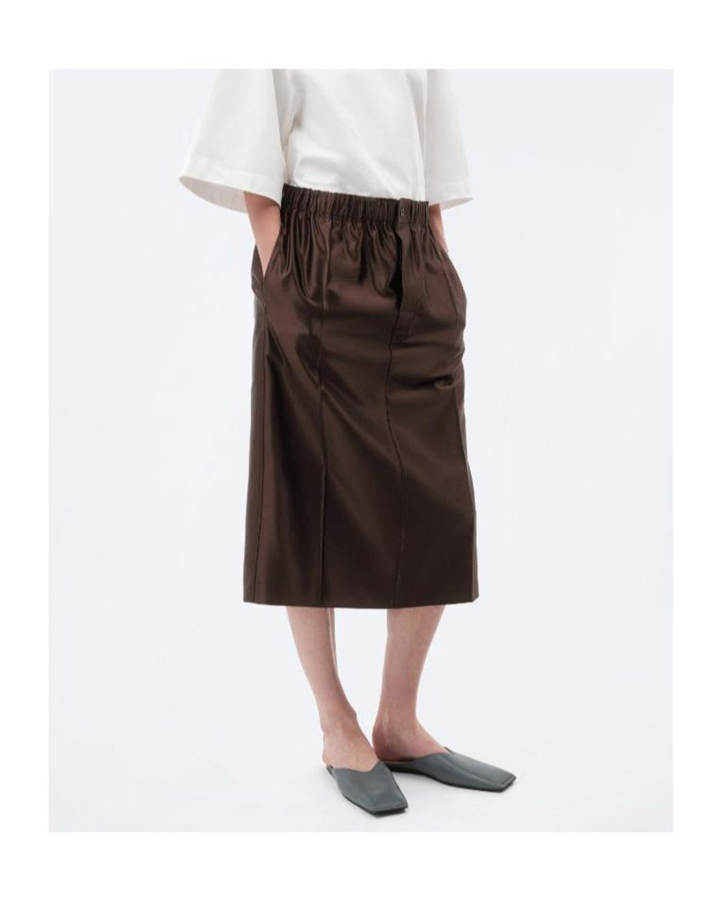 Carven Brown Pull-On Skirt