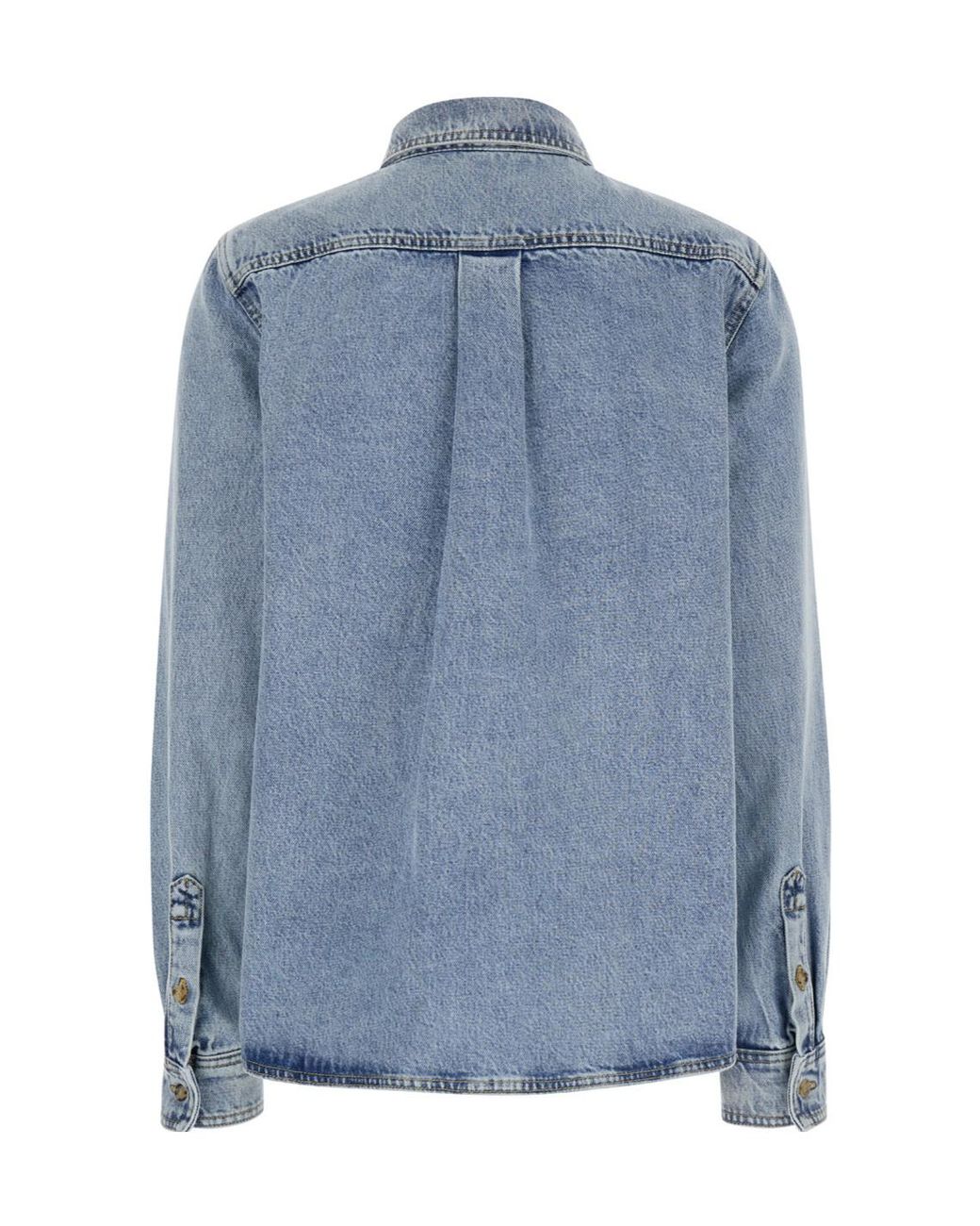 Totême Blue Totême Buttoned Long Sleeved Denim Shirt