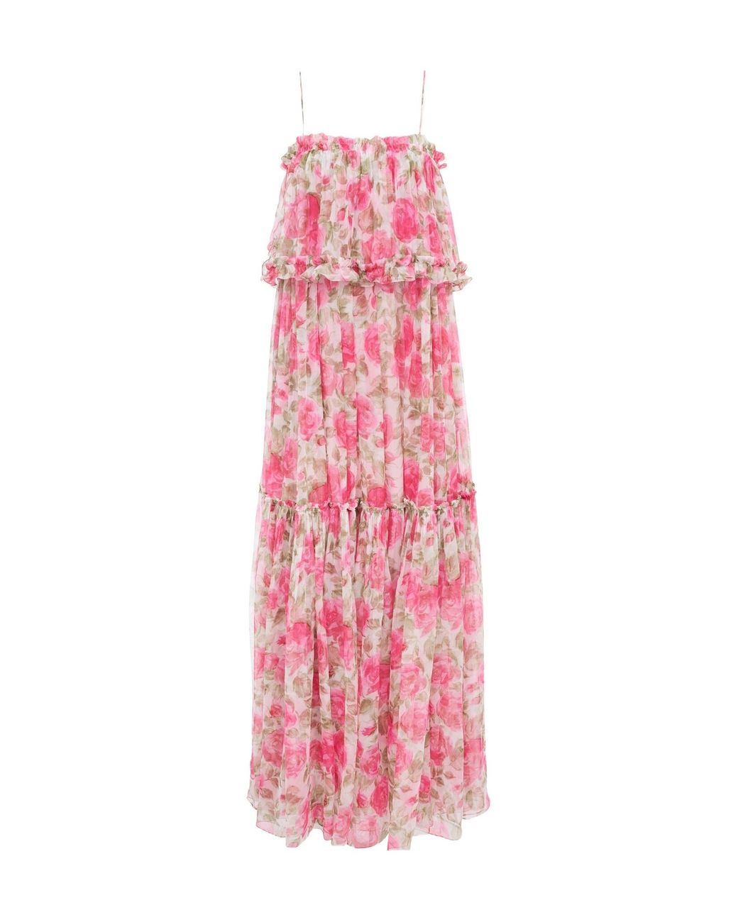 Chloé Pink Thin-Strap Long Dress