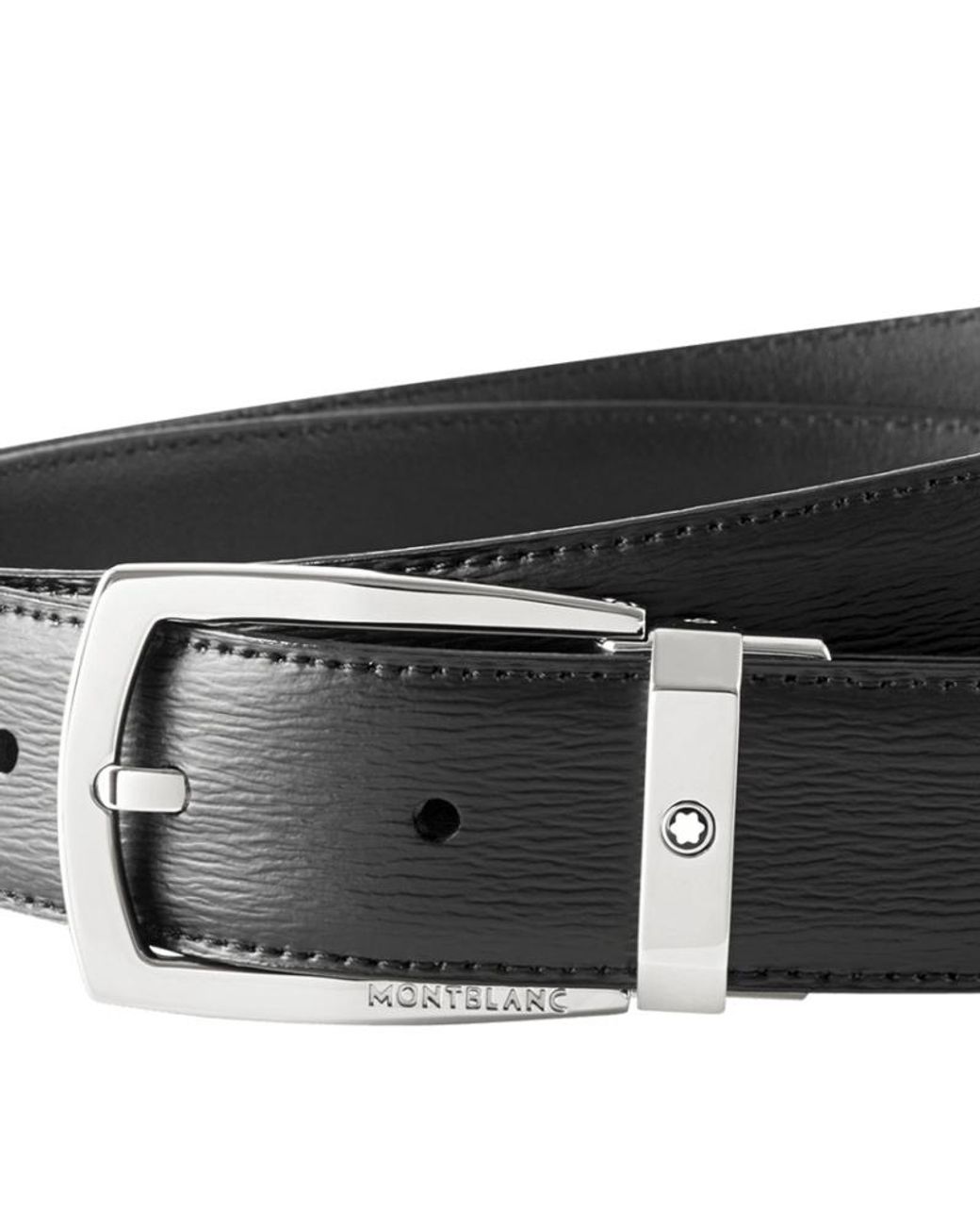 Montblanc White Logo Needle Buckle Belt for men