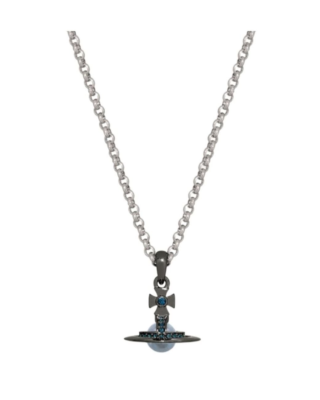 Vivienne Westwood White New Petite Orb Pendant Necklace for men