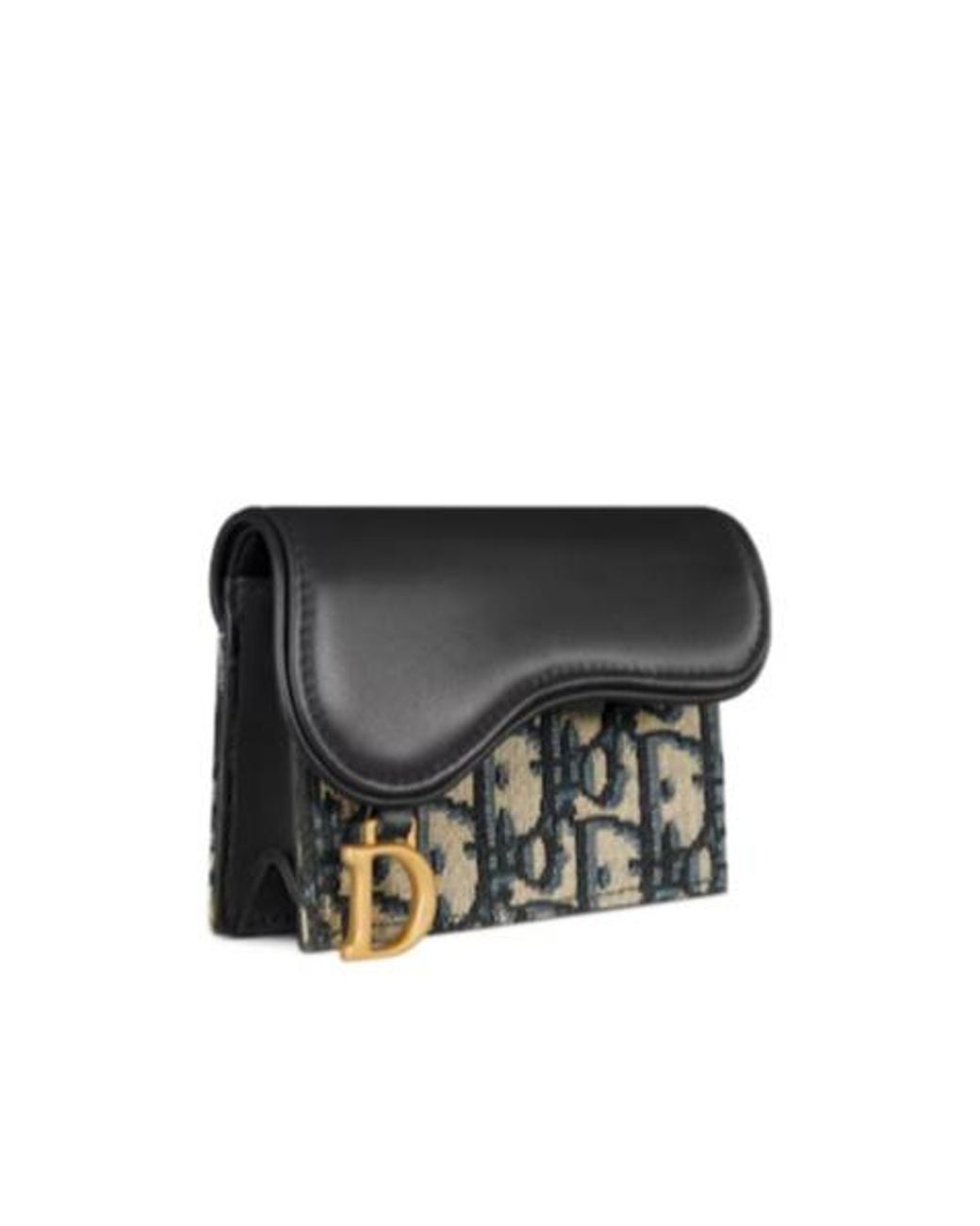 Dior Gray Saddle Bloom Card Holder