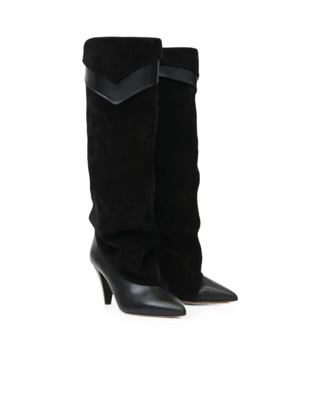 Isabel Marant Black Slouchy Cone-Heel Boots