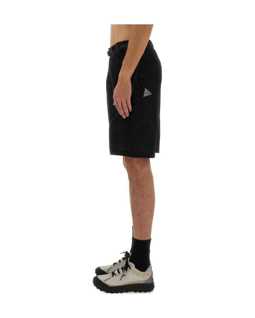 And Wander Black Belted Waist Shorts for men