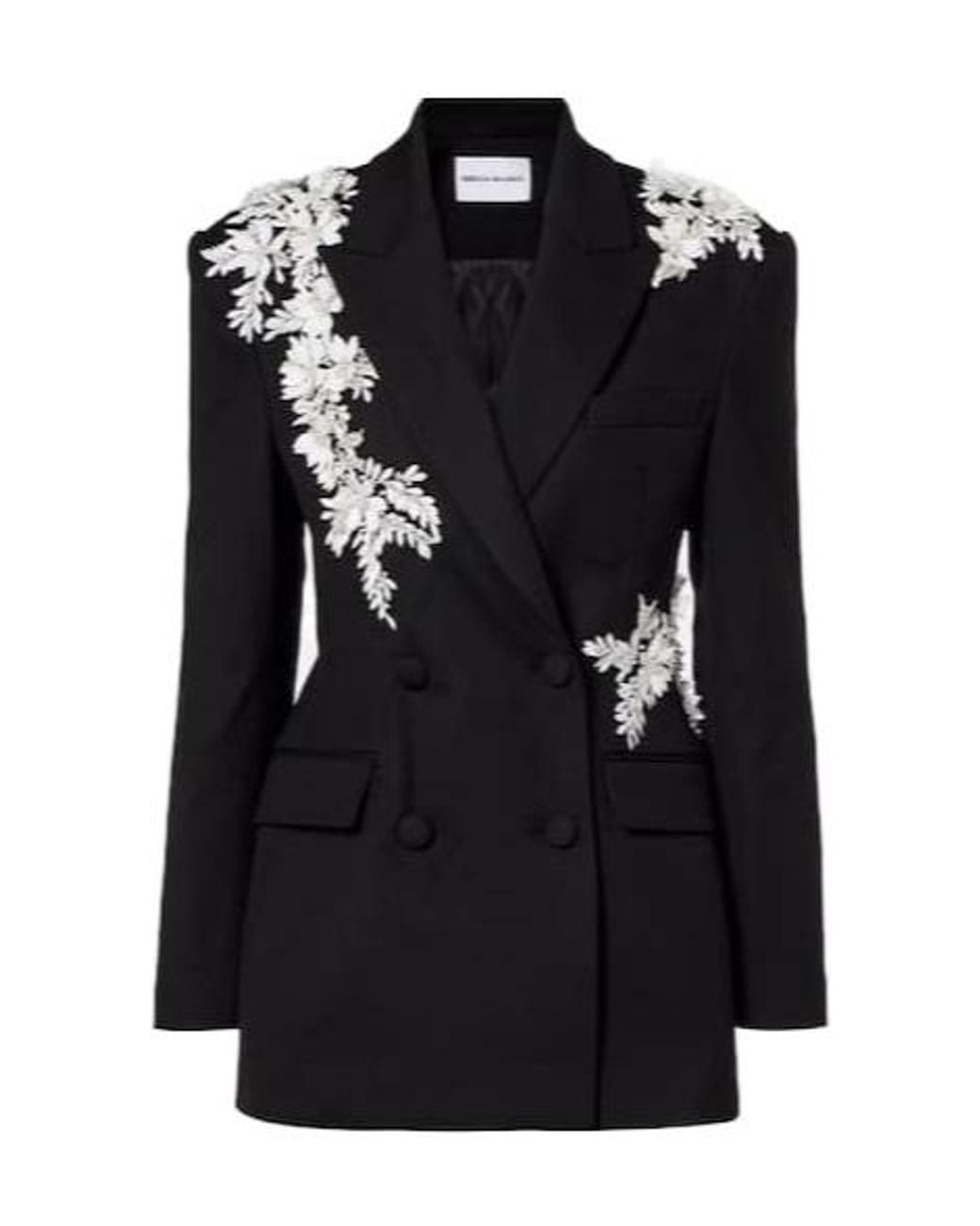 Rebecca Vallance Black Danna Floral-Appliqué Blazer