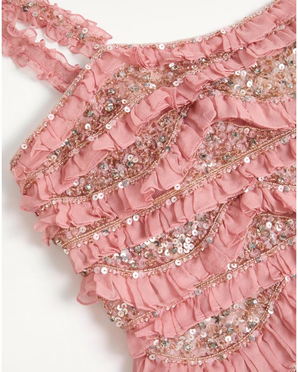 Valentino Pink Tulle Illusione Embroidered Top