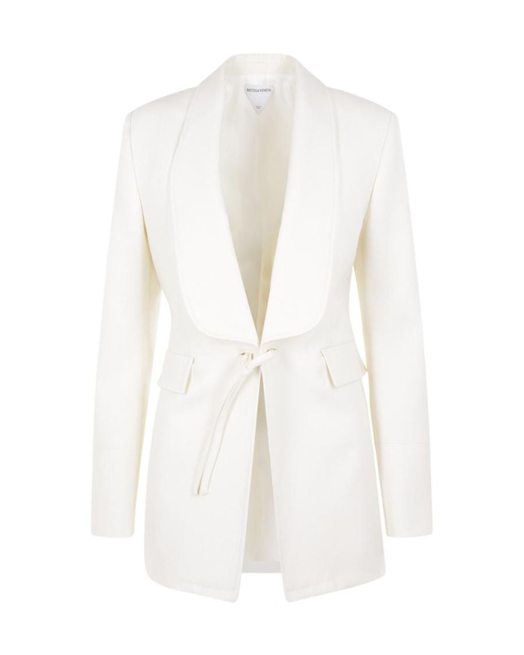 Bottega Veneta White V-Neck Tailored Blazer