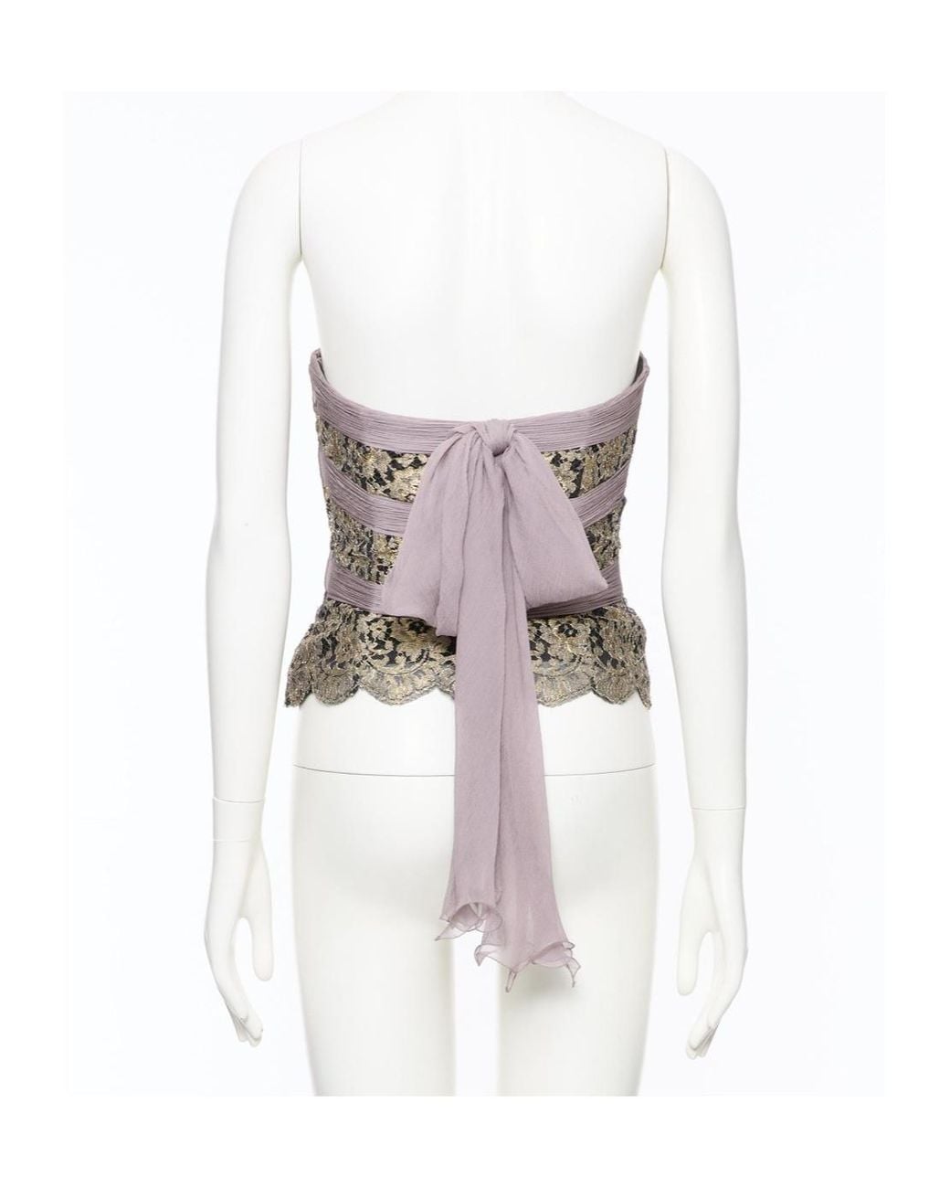 Valentino White Bow Detailed Strapless Top