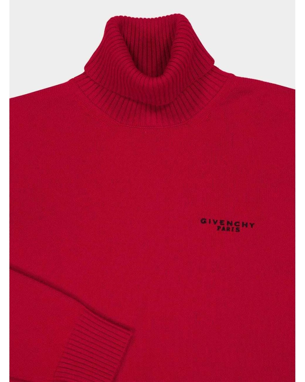 Givenchy Paris Signature Embroidered Turtleneck Sweater