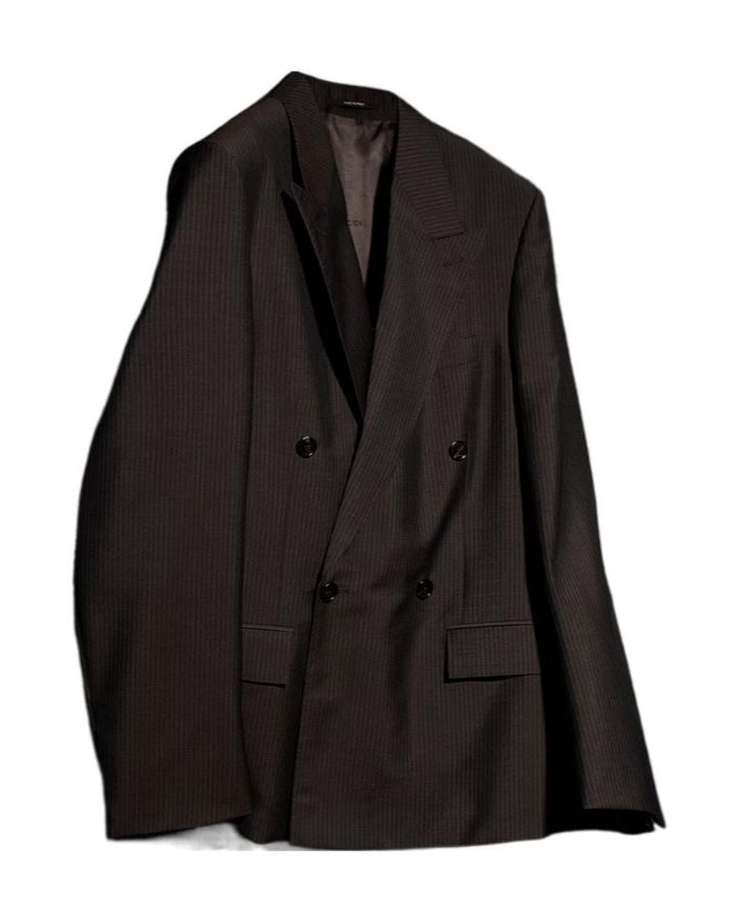 Gucci Black Pinstripe Wool Mohair Jacket