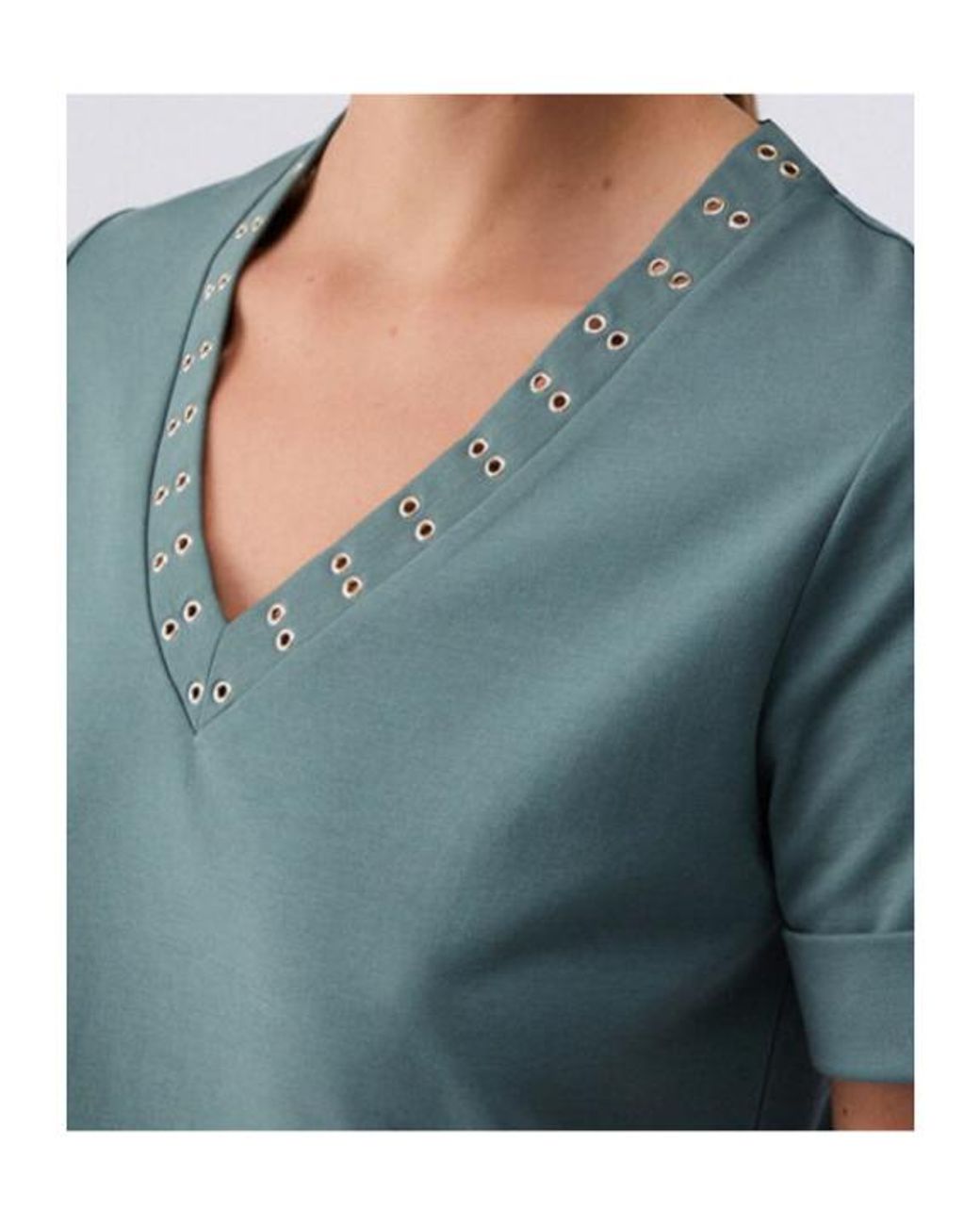 Liu Jo Green Decorative Eyelets Short Dress