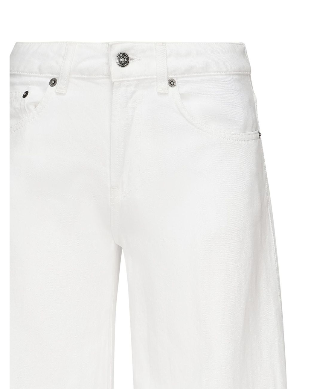 Dondup White Marlen Wide-Leg Jeans
