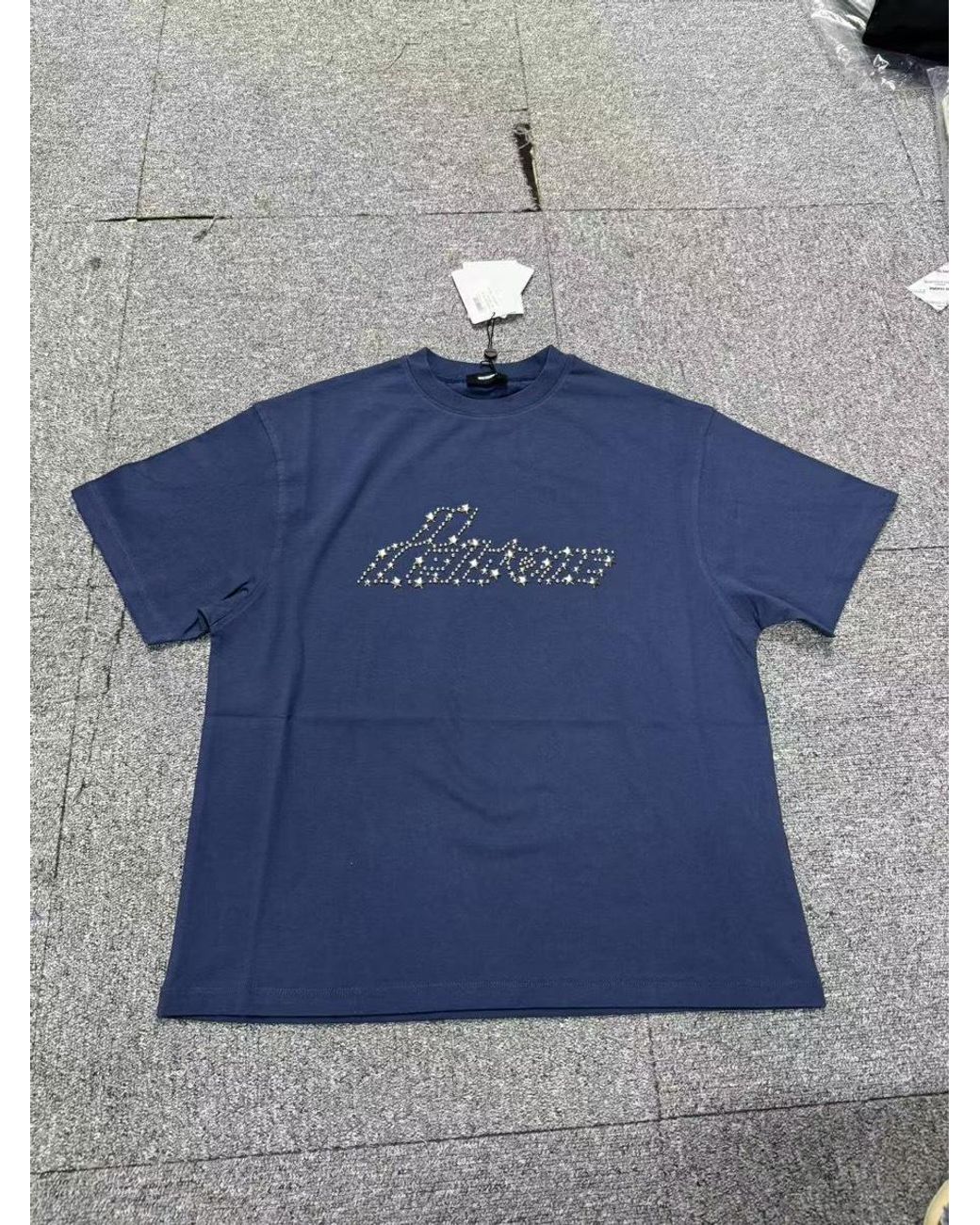 we11done Blue Crew Neck T-Shirt for men