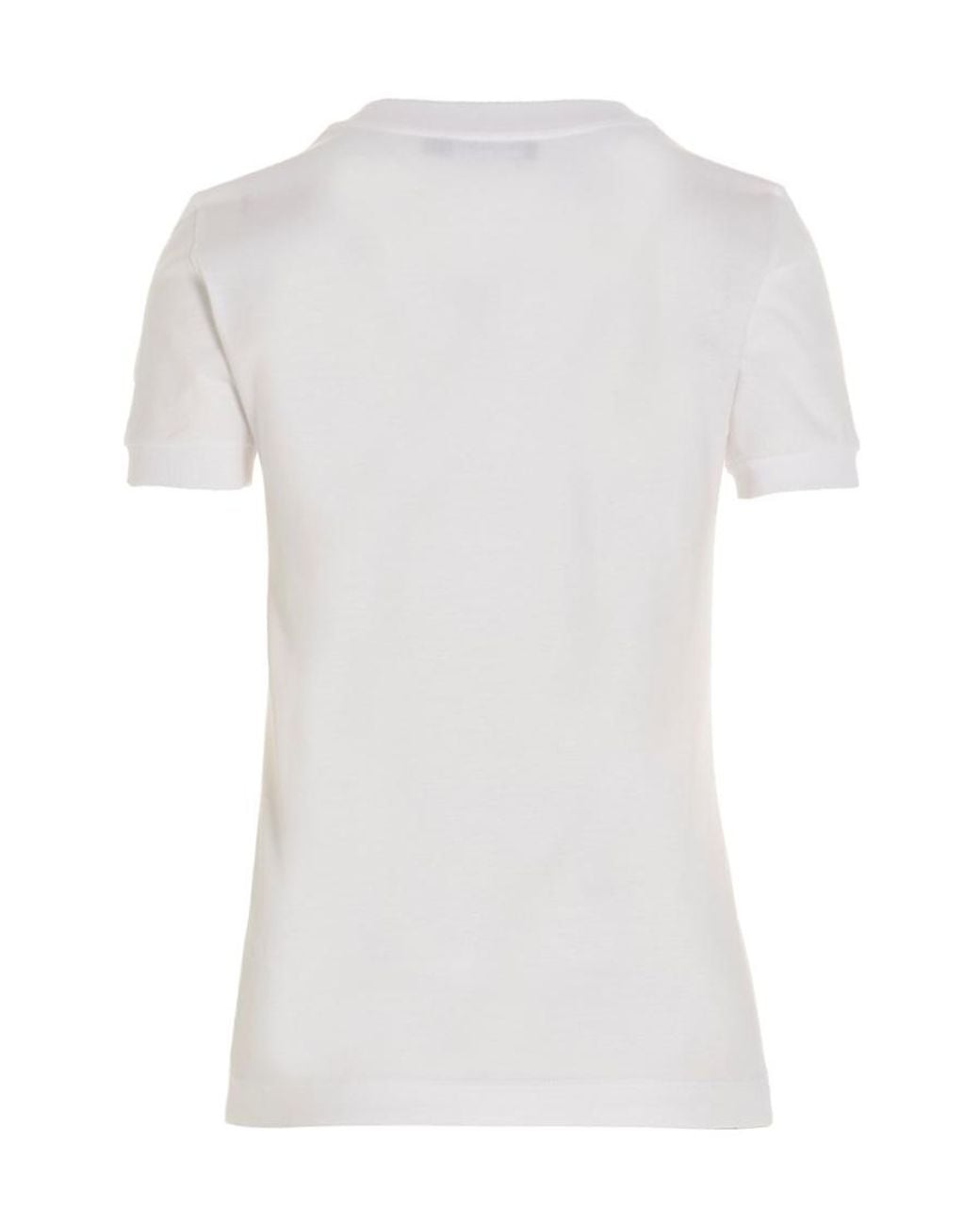 Dolce & Gabbana White Logo-Embellished Short-Sleeved Top