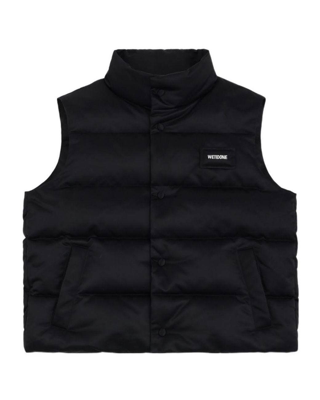 we11done Black Upright Neck Down Vest
