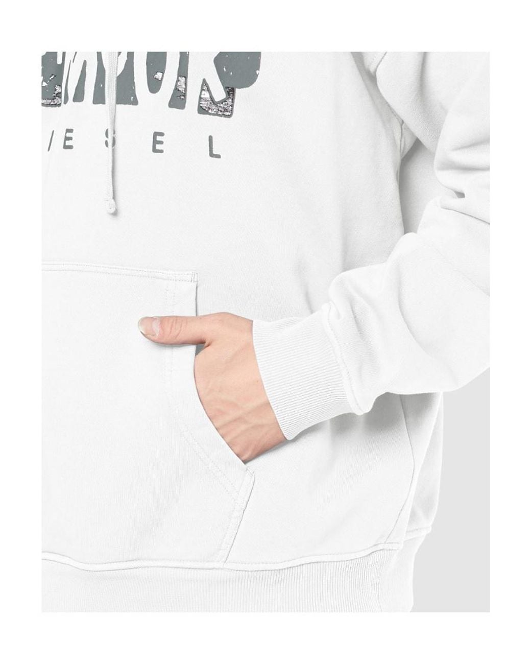 DIESEL White Graphic-Print Hoodie for men