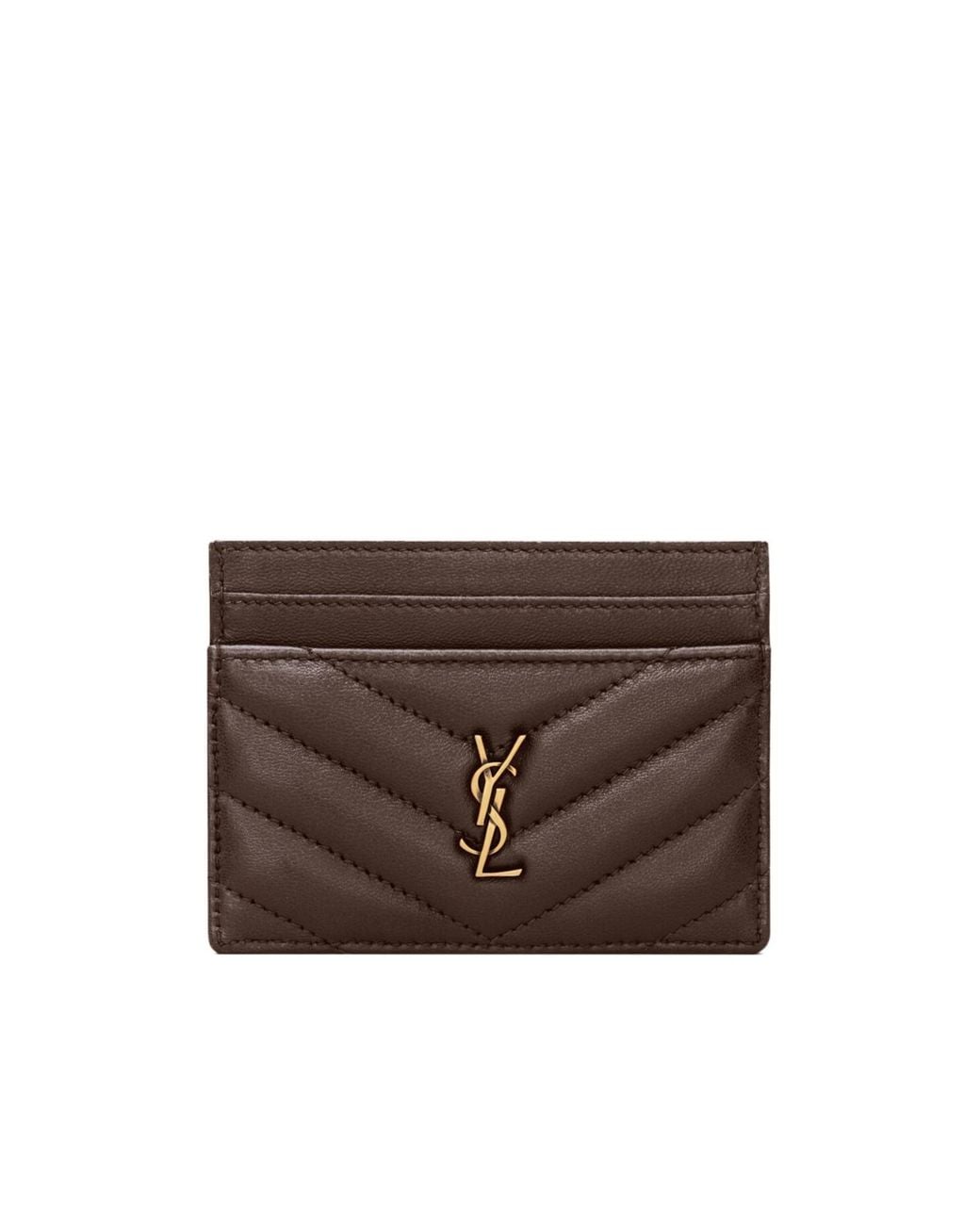 Saint Laurent Brown Cassandre Card Case