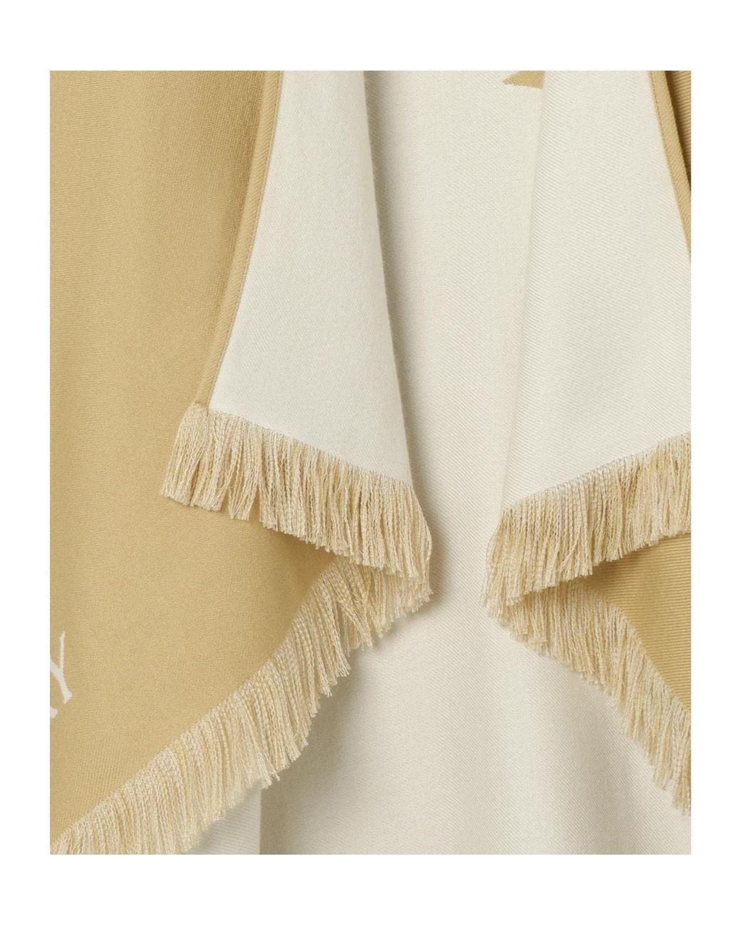 Burberry White Cape Knight En Laine-Soie-Cachemire
