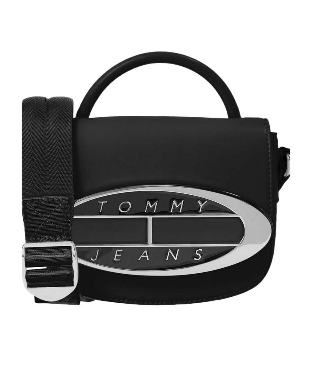 Tommy Hilfiger Black Logo Plaque Crossover Bag