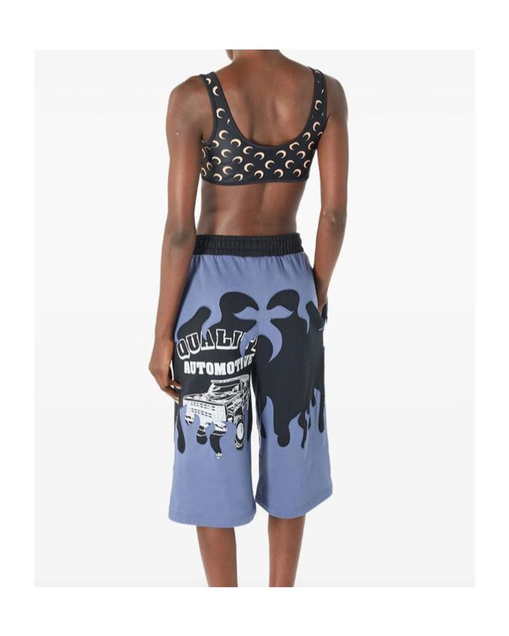 MARINE SERRE Black Moon Printed Scoop Neck Top