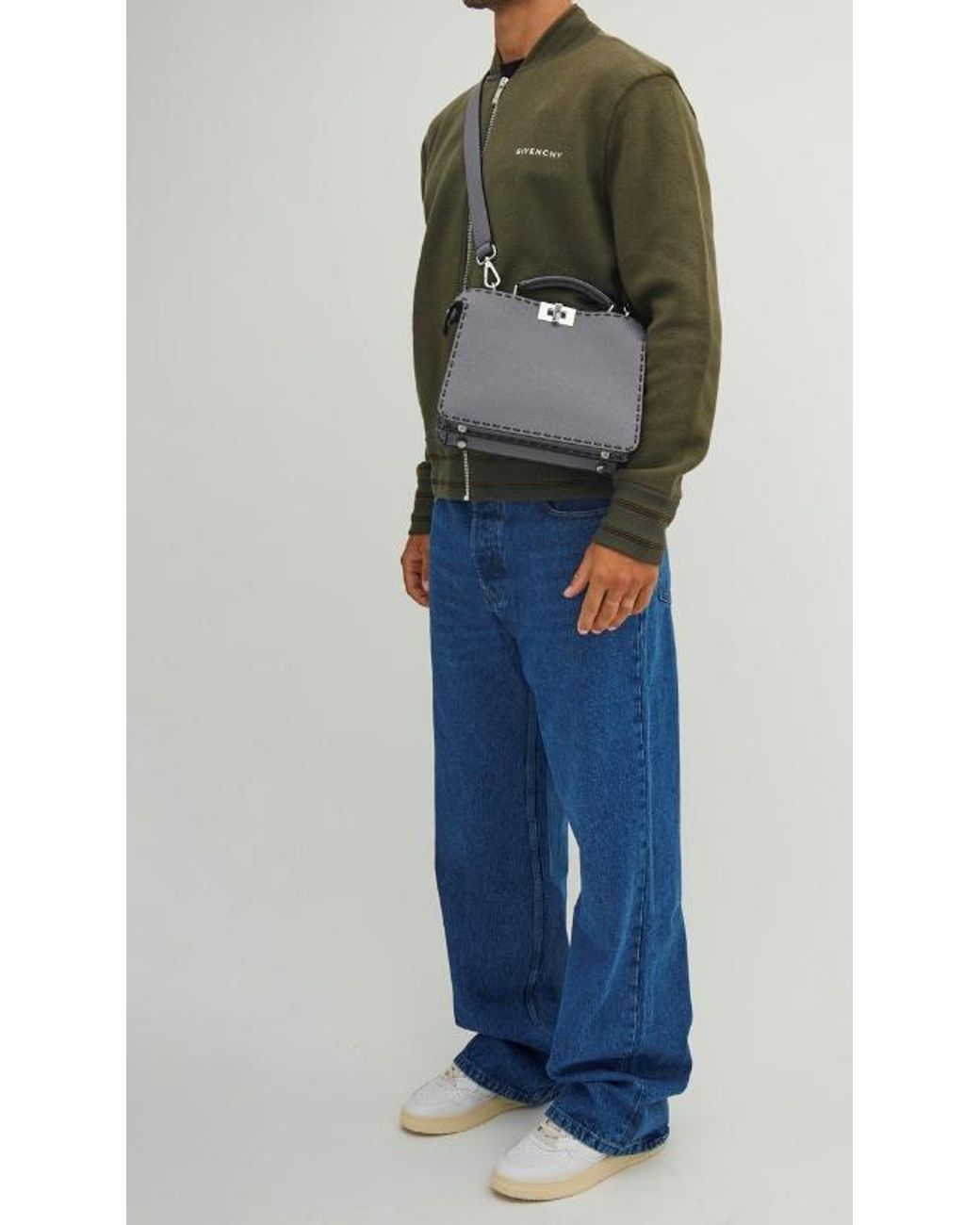 Fendi Black Small Peekaboo Tote Bag for men