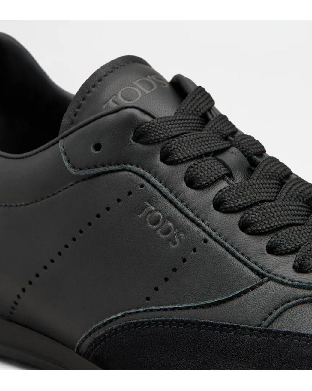 Tod's Black Perforated Detail Lace-Up Sneakers for men