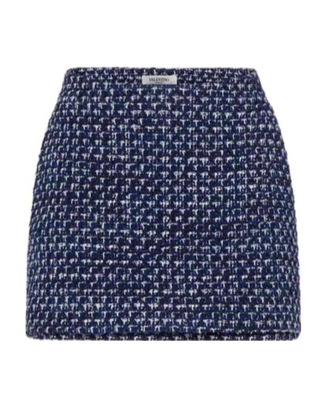 Valentino Blue Tweed Mini Skort