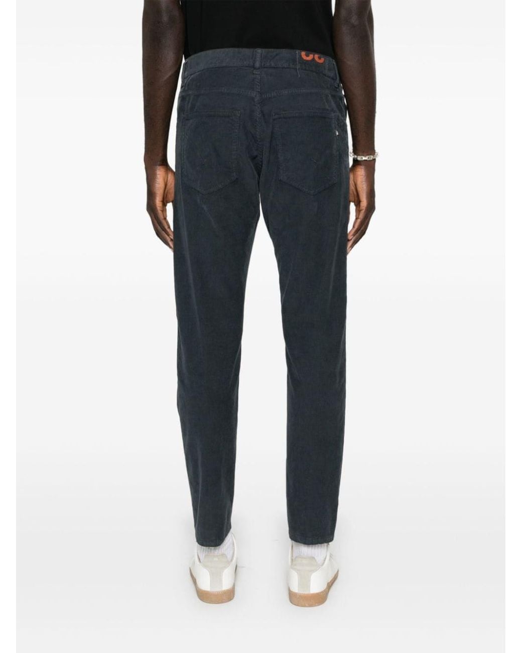 Dondup Blue Dian Tapered-Leg Corduroy Trousers for men