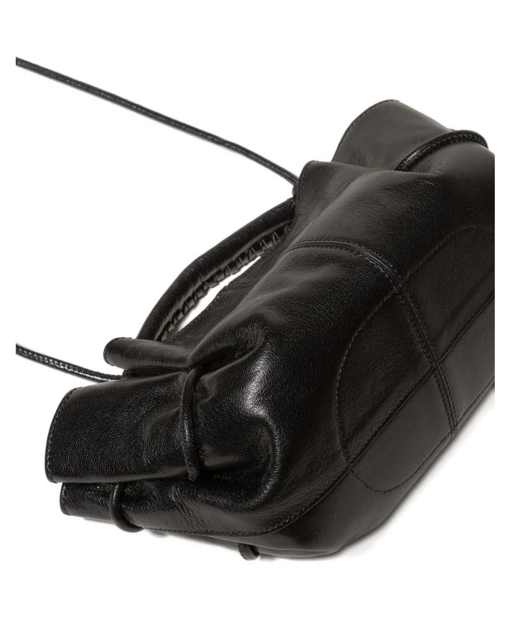 Hereu Black Knotted-Handle Shoulder Bag