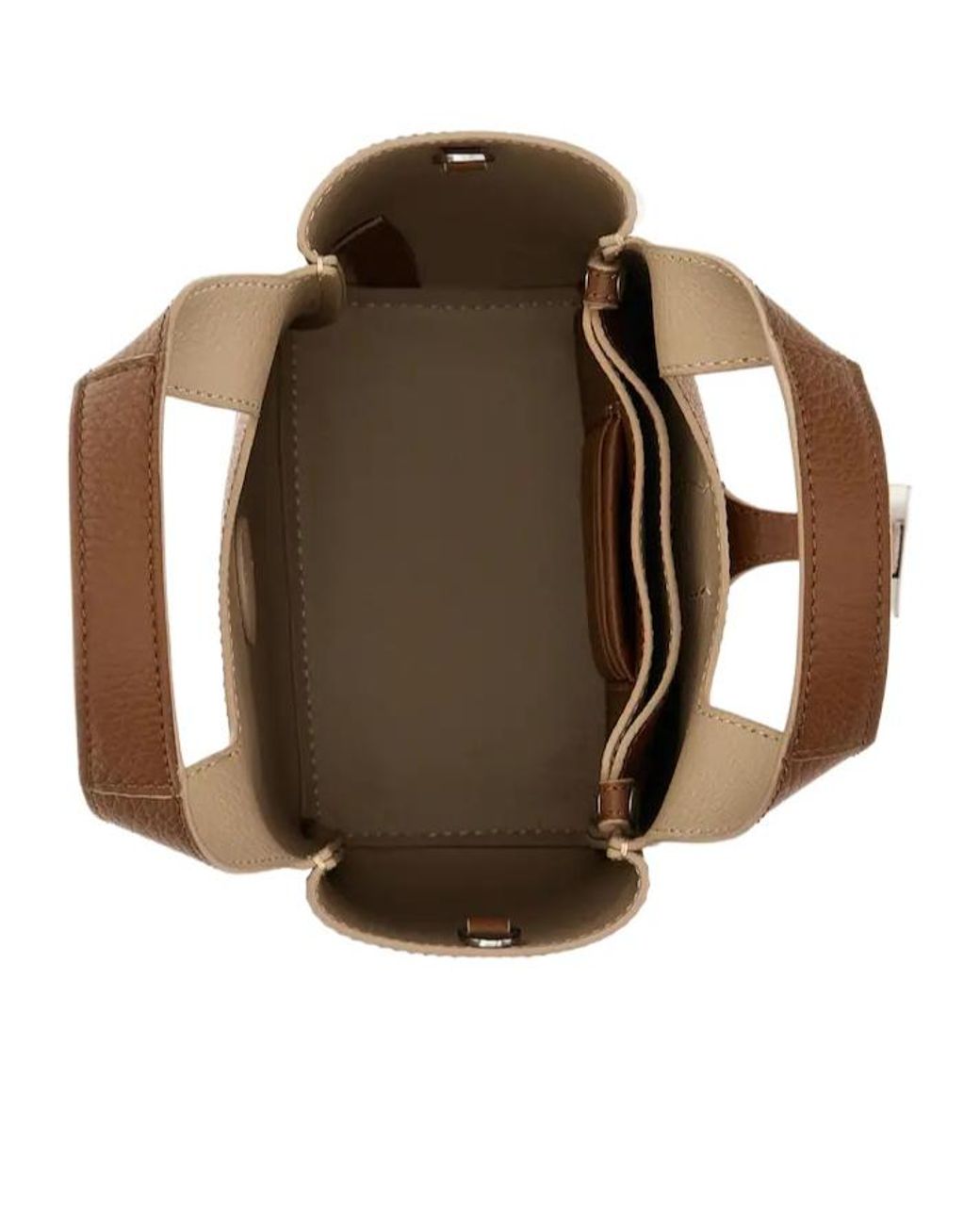 Hogan Brown Mini Logo-Plaque Top Handle Bag