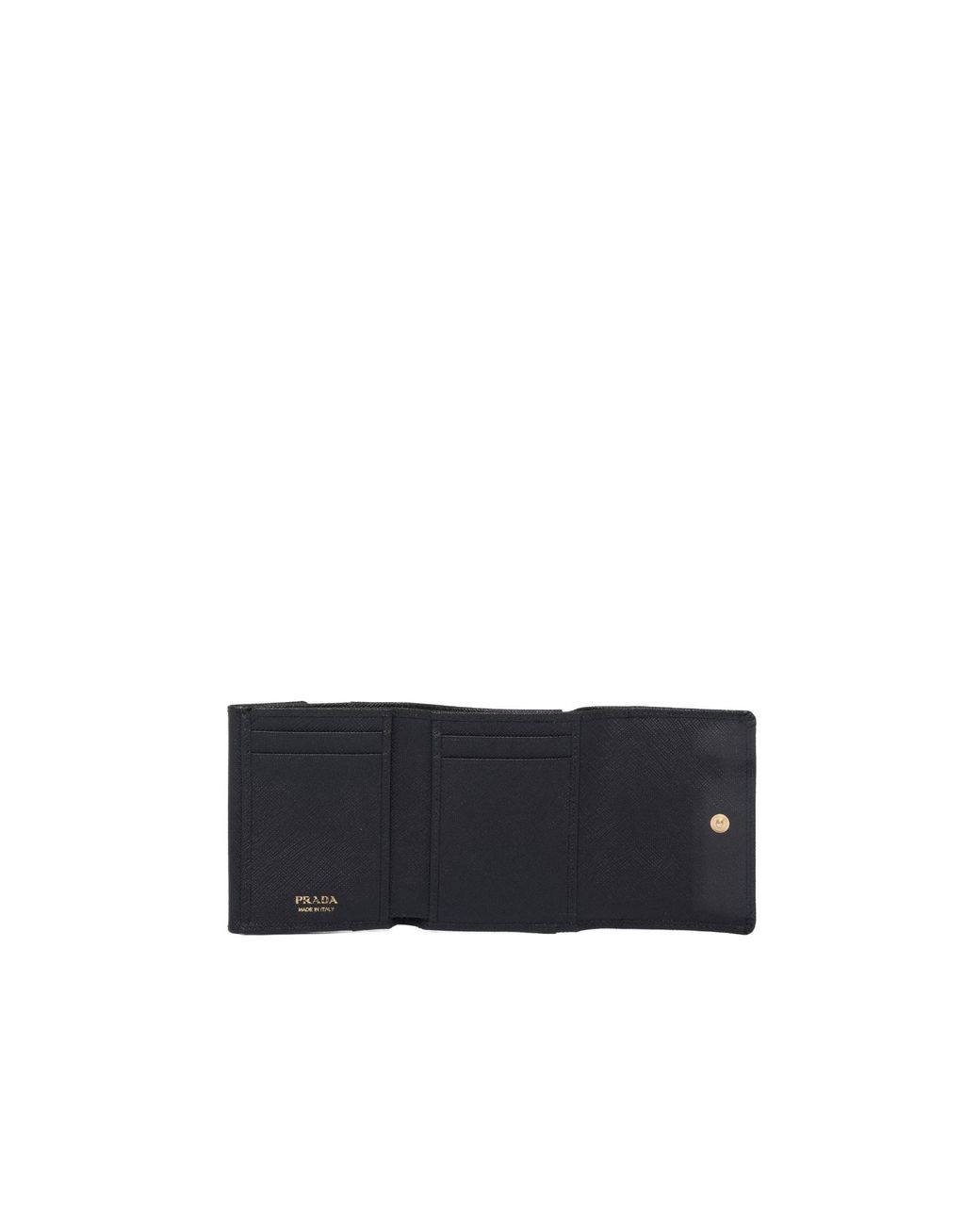 Prada Black Small Saffiano Leather Bifold Wallet