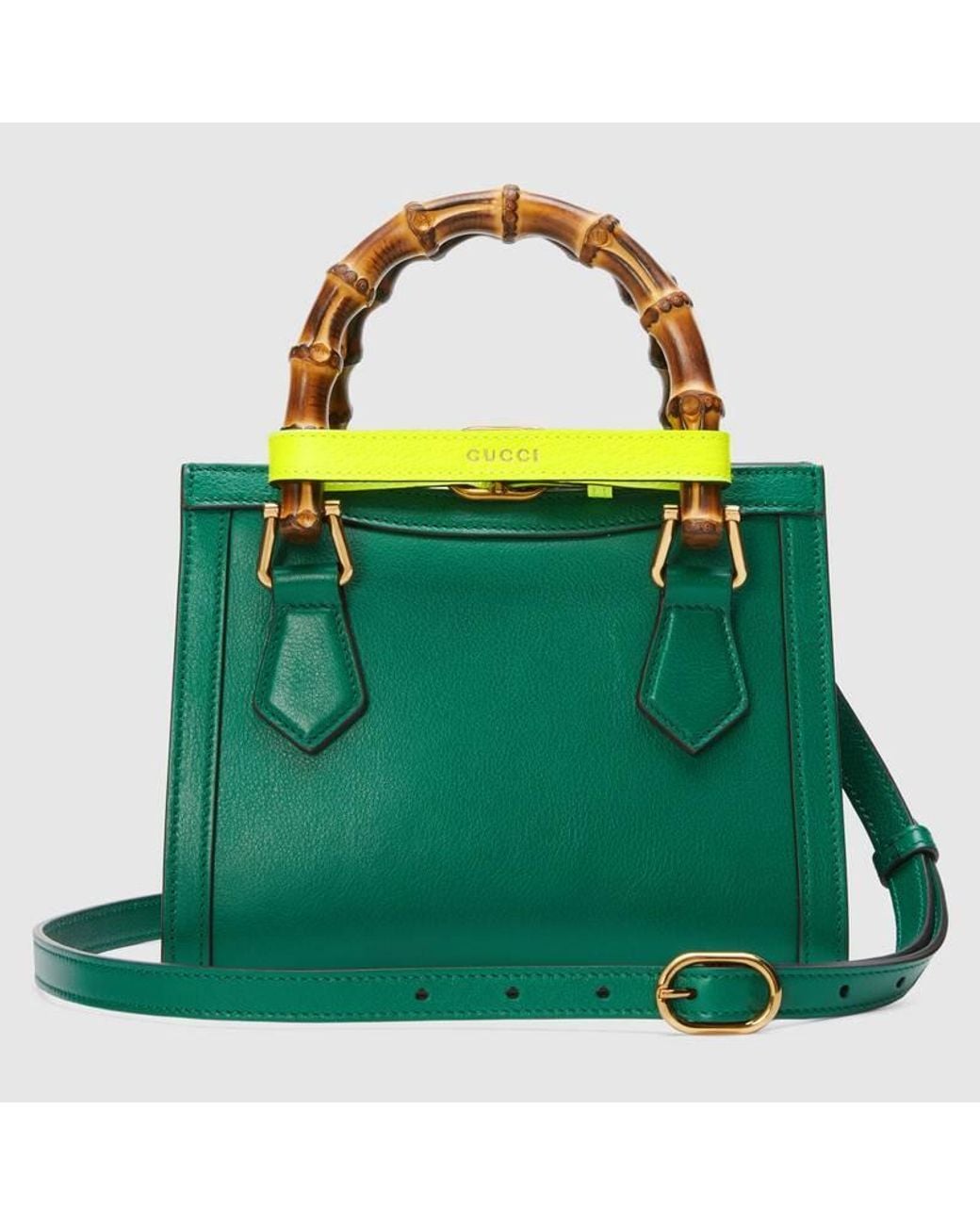Gucci Green Xs Diana Bamboo-Detail Tote