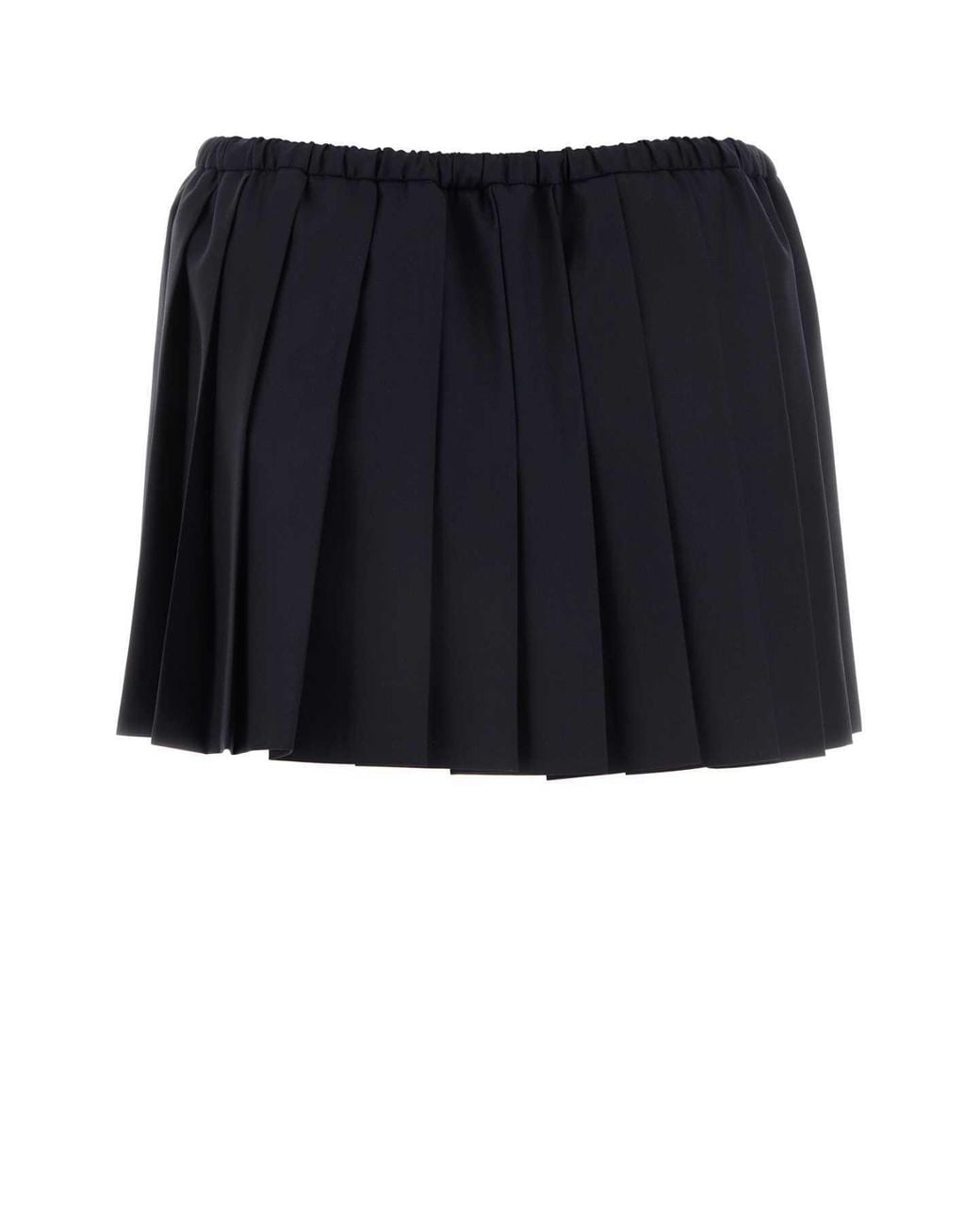 Miu Miu Blue Pleated Batavia Skirt