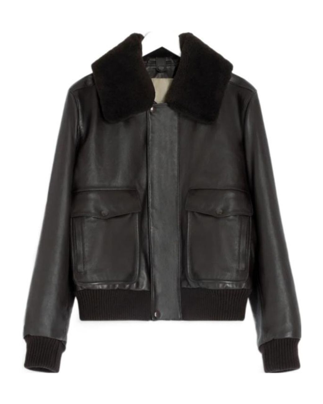 Lemaire Black Leather Blouson for men