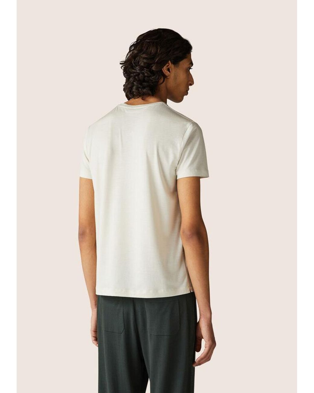 Loro Piana White First-Shear Wool Knit T-Shirt for men